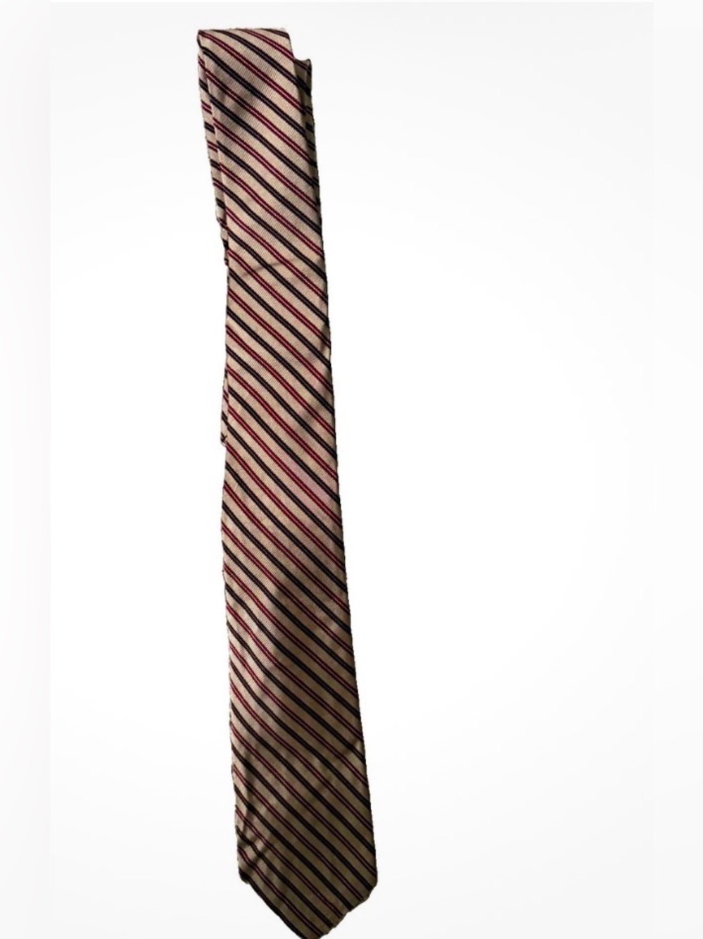 The Liberty of London by Berkley Men's Vintage Woven Striped Pointed Tie in Tan